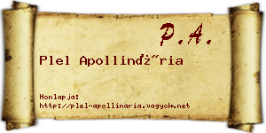 Plel Apollinária névjegykártya